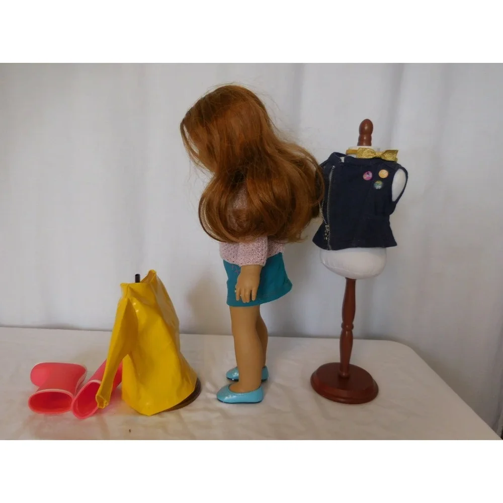 American Girl Doll Truly Me 61 + AG doll Sparkle Sweater Outfit +  Truly Me Navy